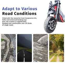 Monorim MZ3 2.0 framfjaedring med 160mm bromsskiva foer Segway ZT3 elscooter  - 5  