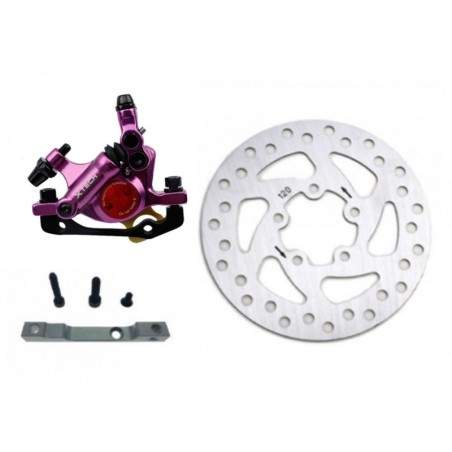 Kit completo de frenos xTech de color morado para Xiaomi M365, 1S, Essential, Pro2 o M365 Pro. ZOOM xTech - 2 Kit completo de fr