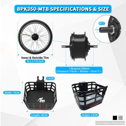 Monorim BPK350 konversijos komplektas motor 380w - baterija įtrauktas  - 7 Monorim BPK350 e-dviračio komplektas, 380W – Paverski