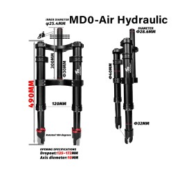 Monorim MD0 Air Hydraulic első felfüggesztés 490mm x 165mm  - 2 
Kompatibilitas: kompatibilis Monorim MD0 elso villa szereleshez