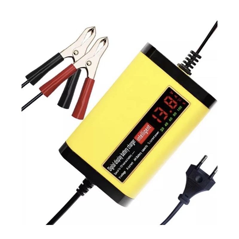 12V 2A batteriladdare för blybatterier 7Ah 12Ah 14Ah 20Ah  - 2 Huvudfunktioner

Digital LCD-skärm som visar spänning (V), ström 