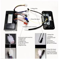 Sinusboelge brushless motorcontroller kit 48V 84V 50A 3000W med gasgreb og display  - 12 Produktliste

50A controller + 1 gashån