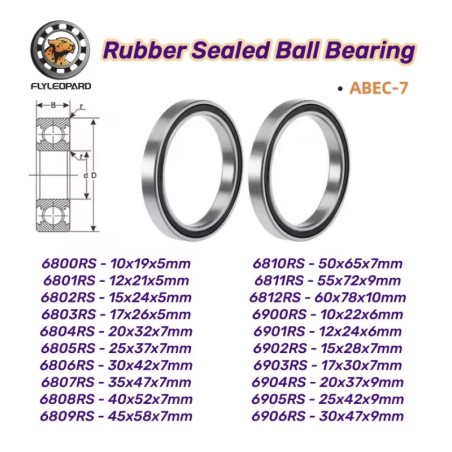Súprava 2 utesnených guľôčkových ložísk RS ABEC 7 - 6810RS, 6800RS, 6801RS, 6802RS, 6803RS, 6804RS, 6805RS  - 2 Kompatibilita po