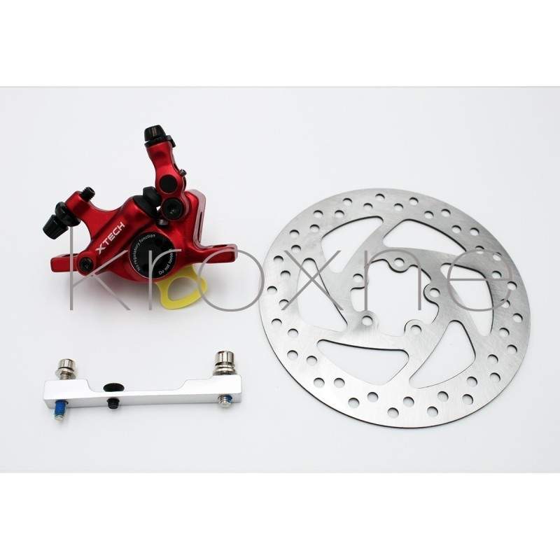 Complete red xTech caliper brake kit for Xiaomi M365, 1S, Pro2 or M365 Pro ZOOM xTech - 2 Zoom Xtech HB100 red brake installatio