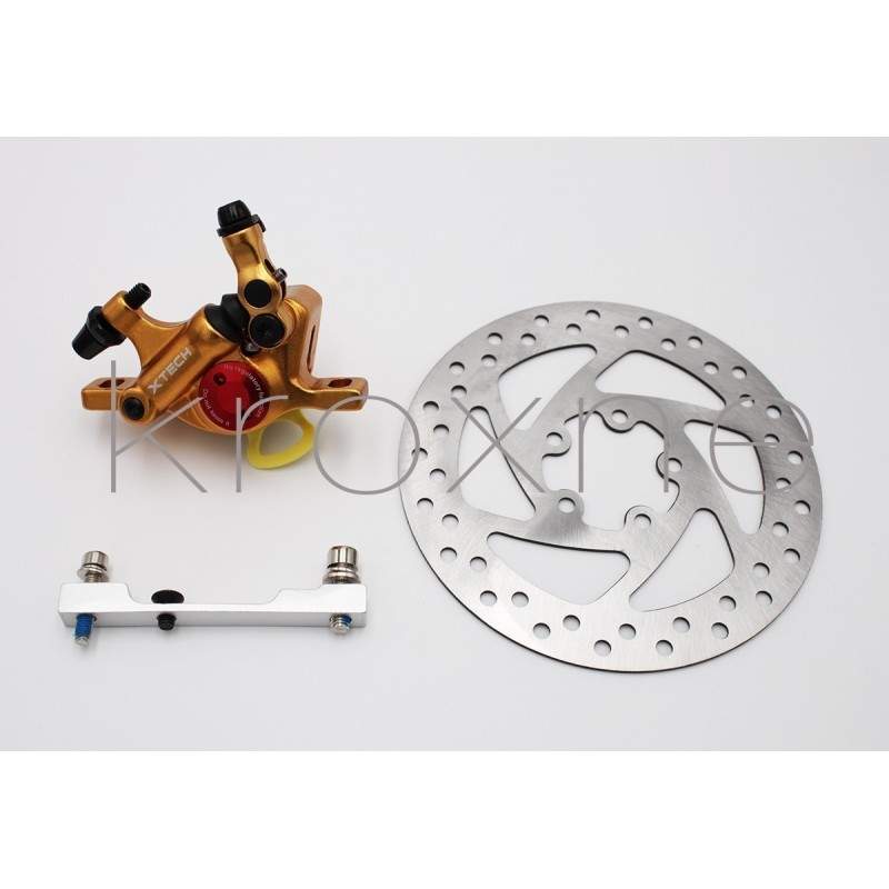 Gold xTech complete brake kit for Xiaomi M365, 1S, Essential, Pro2 or M365 Pro. ZOOM xTech - 4 Gold xTech complete brake kit for
