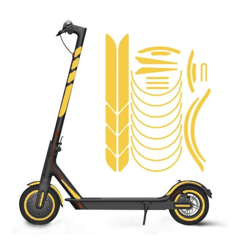 Autocolante reflectorizante pentru șasiu Xiaomi M365, 1S, Pro2, M365 Pro și Essential Xiaomi - 20 Autocolante reflectorizante pe