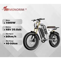 Monorim Vipe - bici elettrica con motore da 1000 W e batteria da 20,8 A Monorim - 1 Monorim Vipe - bici elettrica con motore da 
