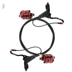 Kit completo de travões hidráulicos Monorim EB01 de 4 pistões - manetes, pinças, cabo e disco de travão Monorim - 2 Kit completo