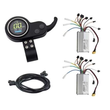 Kit med två kontroller med skärm och trigger för dubbelmotorinstallation 60v 35A (JP) KROXNE - 3  