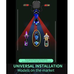 Waterproof blind spot detection system (130º angle) for scooter, bicycle or motorcycle KROXNE - 4  