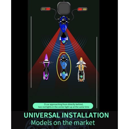 Waterproof blind spot detection system (130º angle) for scooter, bicycle or motorcycle KROXNE - 4  