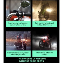 Wodoodporny system wykrywania martwego pola (kąt 130º) dla skutera, roweru lub motocykla KROXNE - 11  